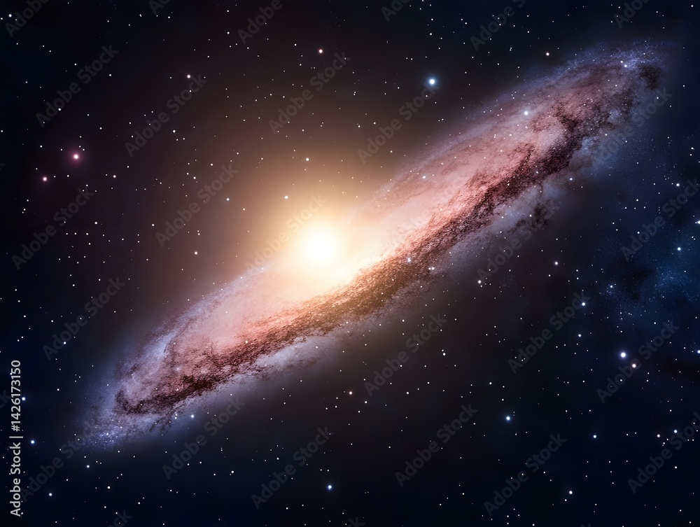Fototapeta premium Majestic Spiral Galaxy Shining Brightly in the Vast Cosmos A Stunning Celestial View