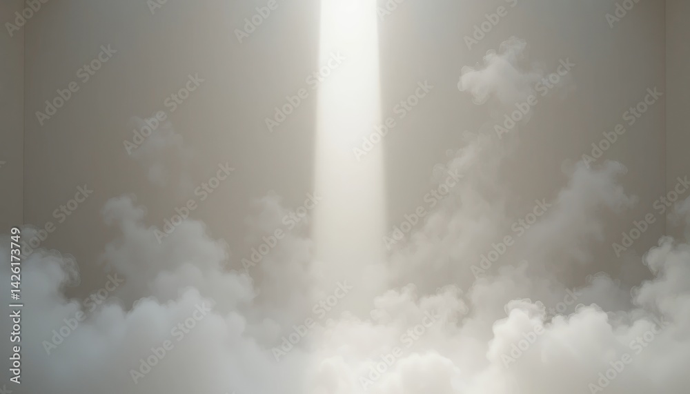 Obraz premium Heavenly light breaking through clouds nature scene ethereal environment serene viewpoint spiritual concept for meditation and reflection