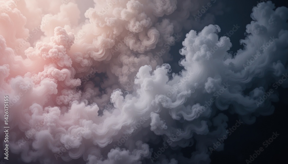 Naklejka premium Dynamic cloud formation display atmospheric environment digital art abstract visuals creative perspective ethereal concept