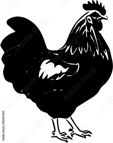 rooster isolated on white