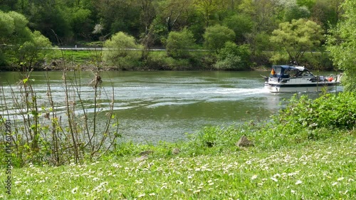 Nautical vessels on River Mosel, Germany
