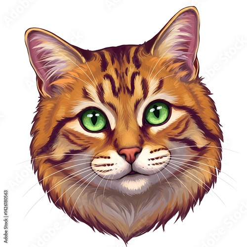 Vibrant and High-Quality Colorful Cat Head Art Stunning Digital Artwork