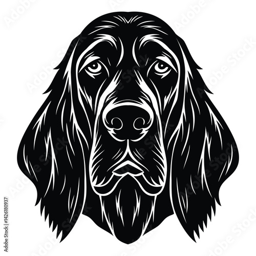 Bloodhound Dog Head Silhouette Vector