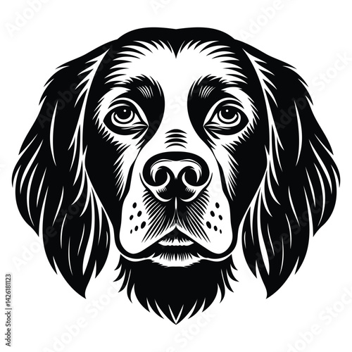 Clumber Spaniel Dog Head Silhouette