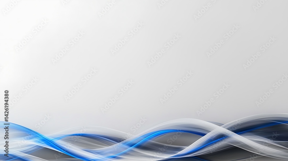 Naklejka premium Wavy blue and white abstract design against a light background with light gradient