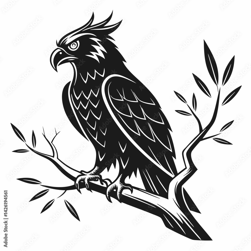 Obraz premium bird, eagle, vector, illustration, animal, cartoon, head, nature, wild, tattoo, hawk, wildlife, black, feather, symbol, raven, beak, drawing, art, animals, logo, design, flying, crow, falcon