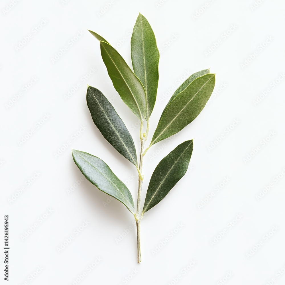 Naklejka premium Fresh green leaves on a stem