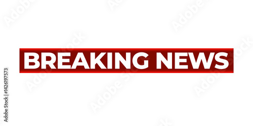 Breaking News Button on a Transparent Background