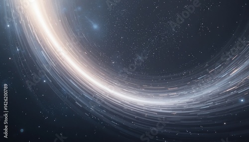 Exploring cosmic phenomena abstract spiral motion in space digital art surreal environment wide-angle perspective hypothetical universe