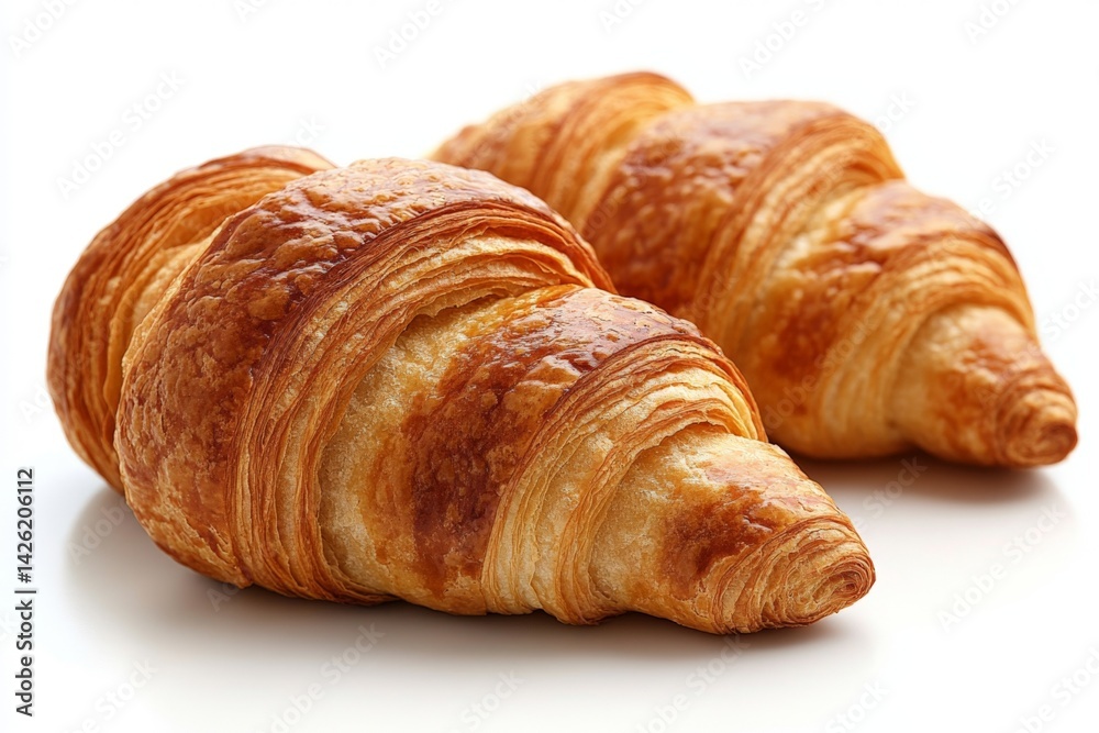 Freshly baked croissants resting on a clean surface after a morning baking session in a cozy kitchen Freshly baked croissants resting on a clean surface after a morning baking session in a cozy kitchen