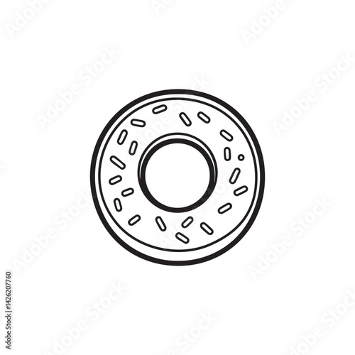 Minimal line art biscuit cracker snack icon in circle outline, vector bakery symbol for food, sweet treats, dessert, and confectionery logo design