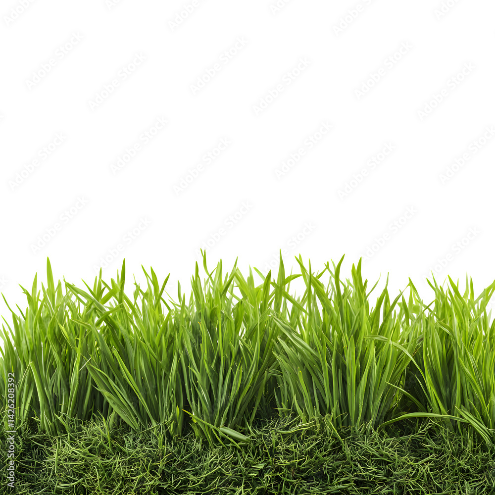 Fototapeta premium Green grass isolated on white background and texture, clipping path --v 7.0