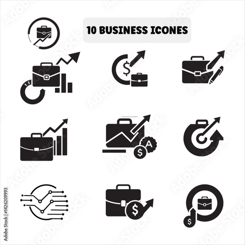 Icon of business economic and finance solid style icon