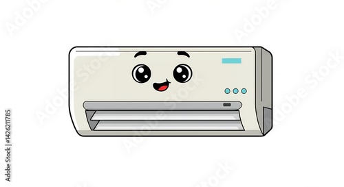Cartoon air conditioner illustration