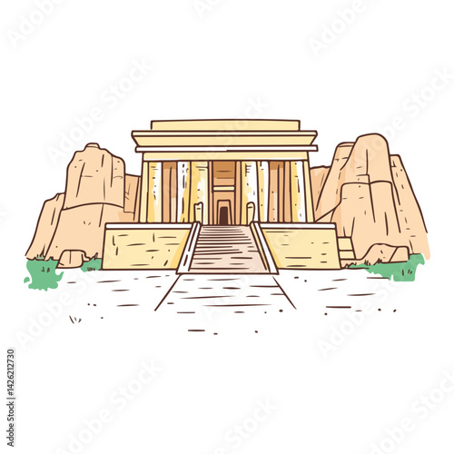 Temple of Hatshepsut vector illustration 
