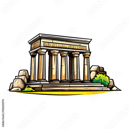 Temple of Hatshepsut vector illustration 