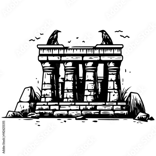 Temple of Hatshepsut vector illustration 