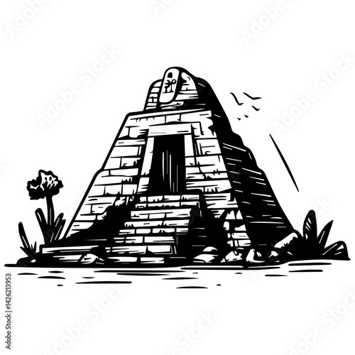Temple of Hatshepsut vector illustration 
