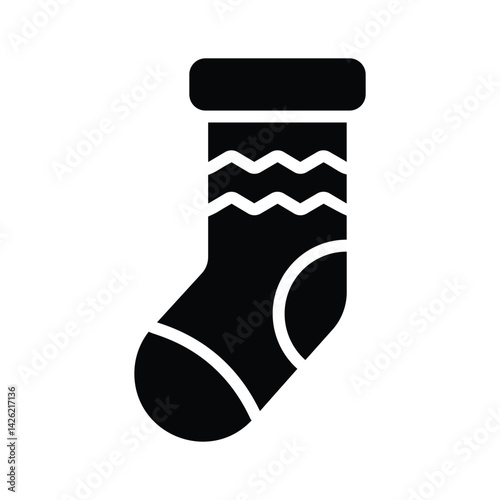 Download our premium glyph style icon of christmas sock