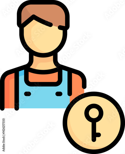 locksmith illustration on a white background  