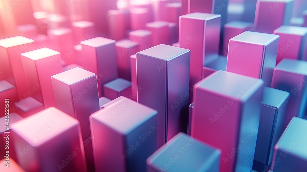Abstract representation of colorful geometric shapes creating a vibrant 3D landscape Abstract representation of colorful geometric shapes creating a vibrant 3D landscape