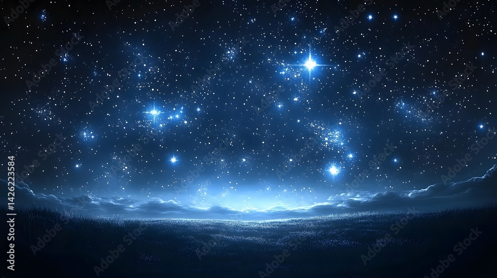 Fototapeta premium Celestial panorama of a starlit night sky.