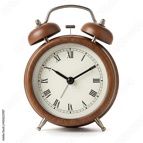 Elegant and High-Quality Table Alarm Clock on white background, for design elemants