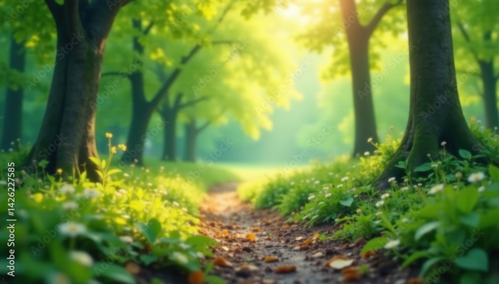 Fototapeta premium Abstract blurred nature scene, ideal for website backdrop, artistic, website, backdrop