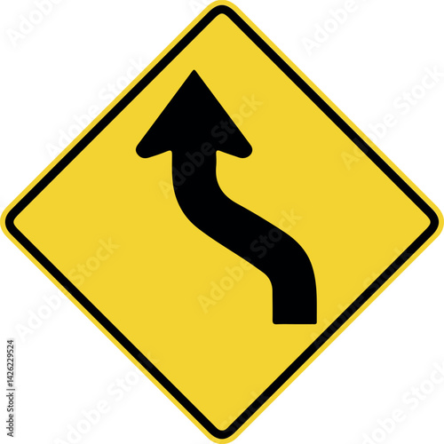left reverse curve traffic sign