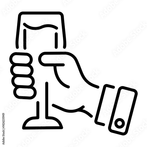 A linear style icon of a drink glass 