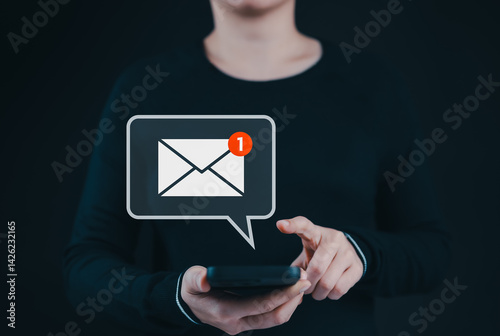Canvastavla New email notification alert concept