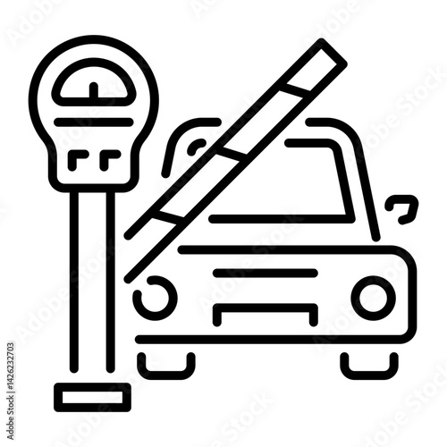 A linear style icon showing a parking meter