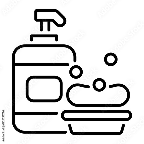 Hygienic soap icon in linear style 