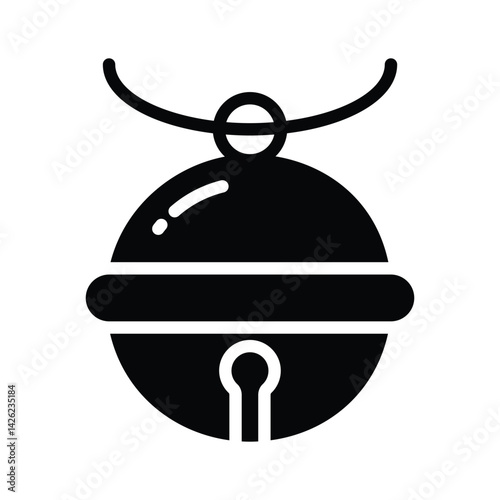 A customizable glyph style icon showing cat bell
