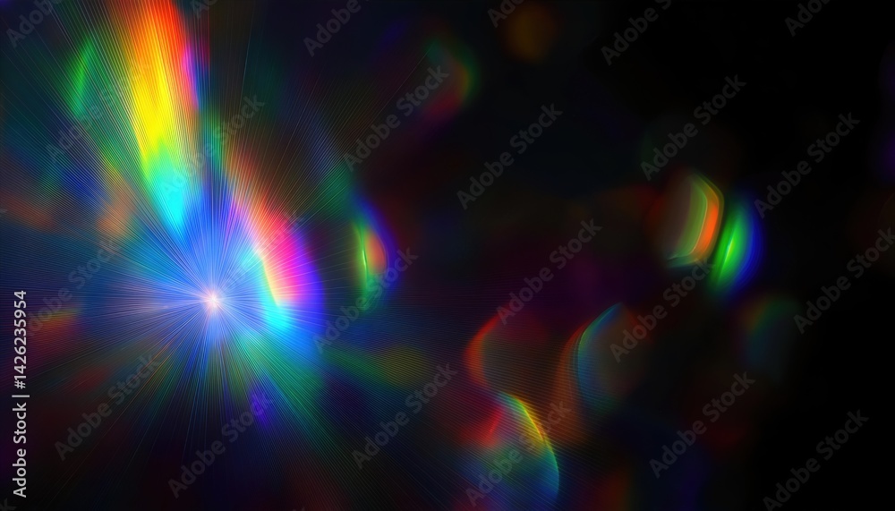 Prism Light Leak Texture for Photo Overlay Vivid Abstraction with Lens Flare and Bokeh Effect in a Mystical Background, Perfect for Digital Art, Home Decor, or Design Inspiration. Prism Light Leak Texture for Photo Overlay Vivid Abstraction with Lens Flare and Bokeh Effect in a Mystical Background, Perfect for Digital Art, Home Decor, or Design Inspiration.