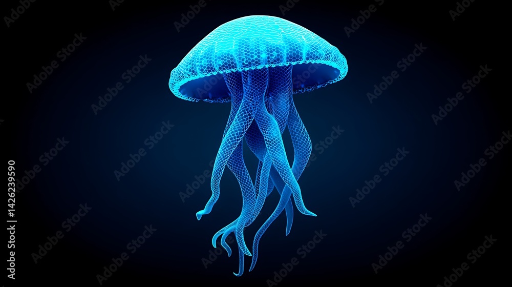 Glowing jellyfish beautiful nature theme Glowing jellyfish beautiful nature theme