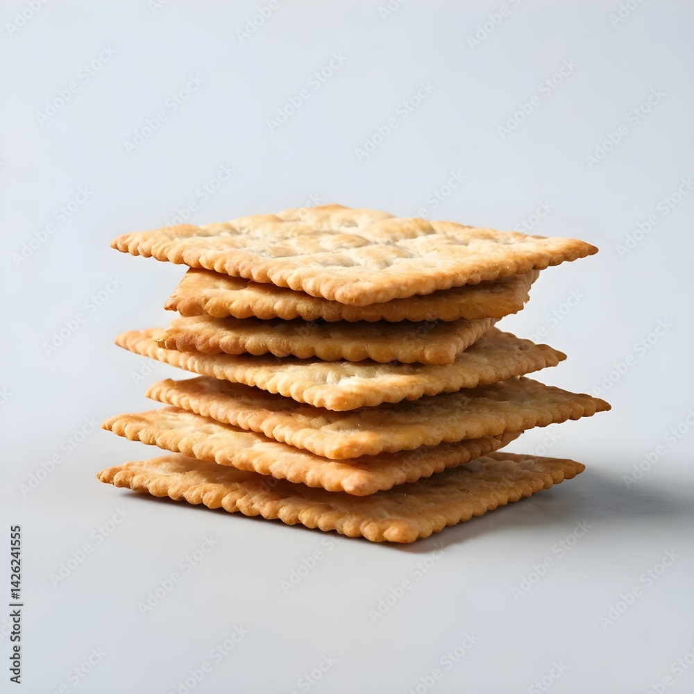 Crispy crackers isolated against a clear background. Crispy crackers isolated against a clear background.