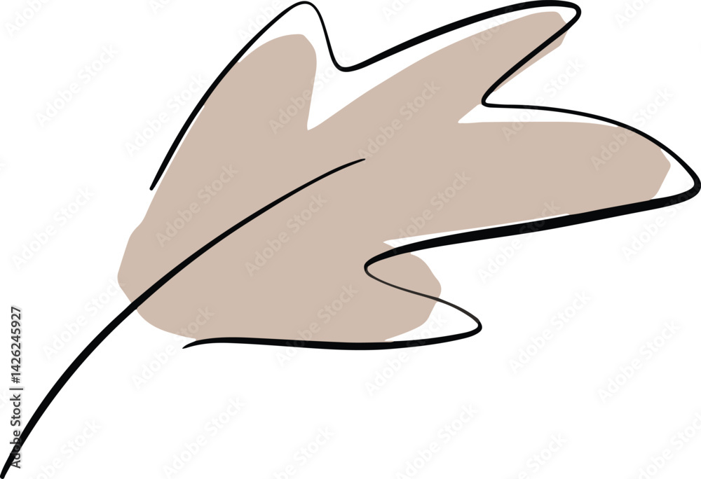 Obraz premium Falling Leaf Logo Decorative Gentle Illustration Simple Design