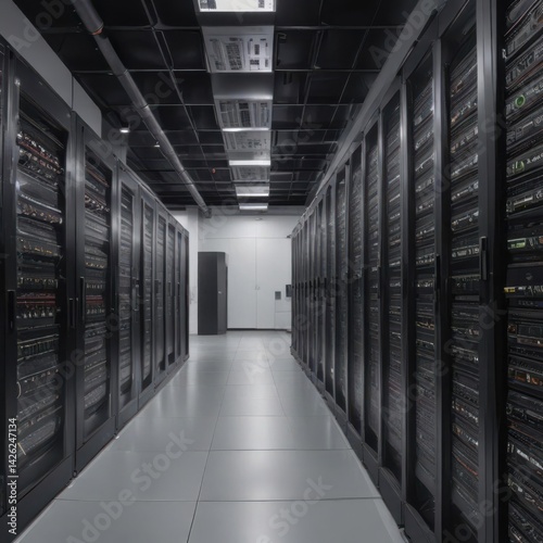 server room with servers, server rack with servers