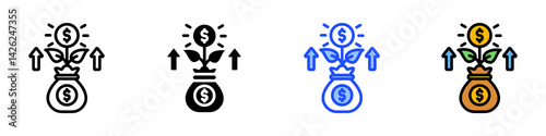 Capital Investment Icon Set With Multiple Style Collection