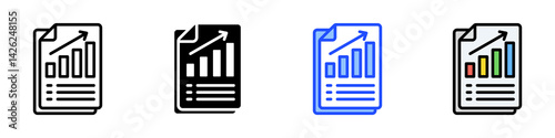 Financial Statement Icon Set With Multiple Style Collection