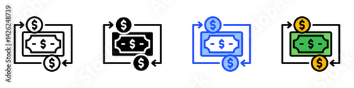 Cash Flow Icon Set With Multiple Style Collection