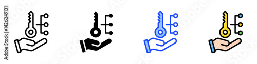 Key Factor Icon Set With Multiple Style Collection
