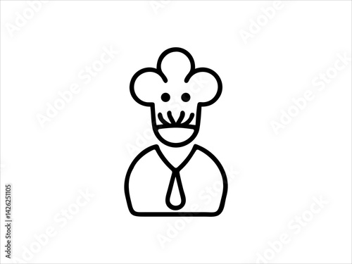 Simple Chef Icon Silhouette