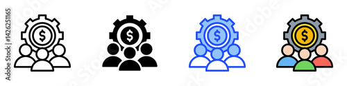 Teamwork Icon Set With Multiple Style Collection