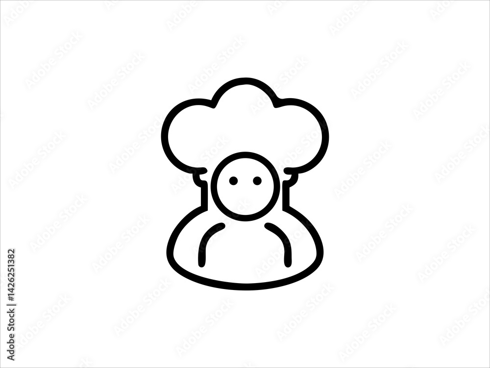 Fototapeta premium Simple Chef Icon Silhouette