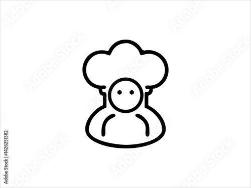 Simple Chef Icon Silhouette