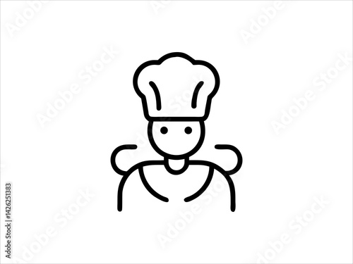 Simple Chef Icon Silhouette