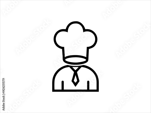 Simple Chef Icon Silhouette