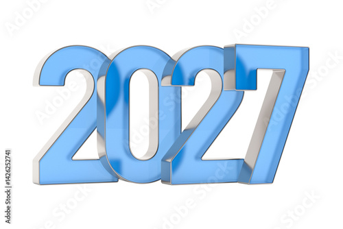 2027 new year on white back...